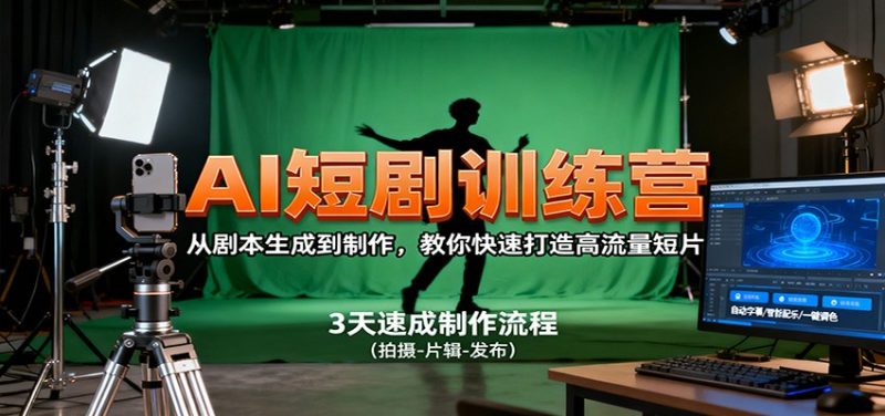 AI短剧训练营，从剧本生成到制作，教你快速打造高流量短片|云雀资源分享
