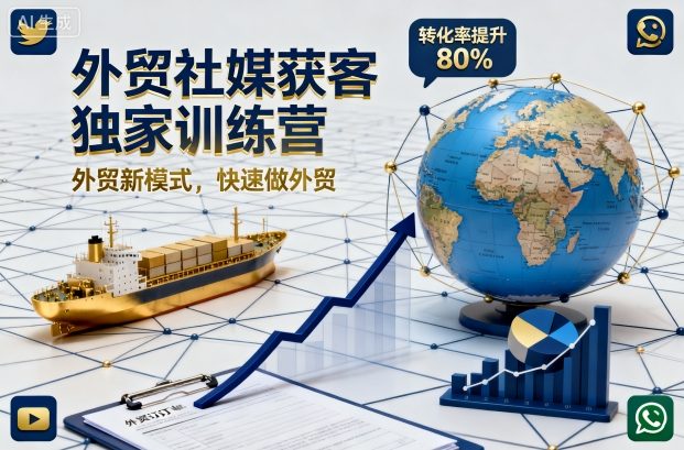 外贸社媒获客独家训练营，外贸新模式，快速做外贸|云雀资源分享