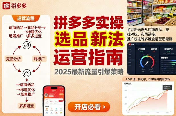 王校长9月12拼多多实操新玩法，全链路涵盖从店铺选品、找对标，布局链接，推广玩法等多维度运营思路（更新）|云雀资源分享