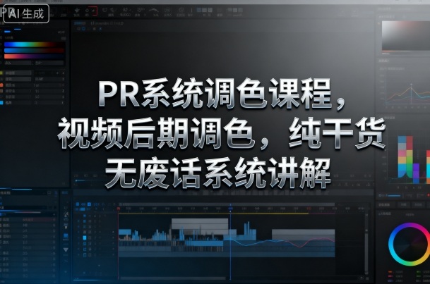 PR系统调色课程，视频后期调色，纯干货无废话系统讲解|云雀资源分享
