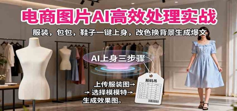 电商图片AI高效处理实战，服装，包包，鞋子一键上身，改色换背景生成爆文|云雀资源分享