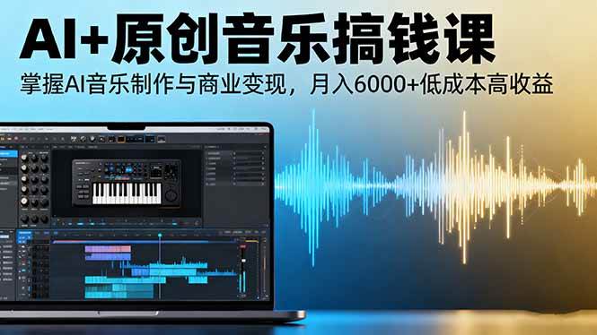 AI+原创音乐搞钱课：掌握AI音乐制作与商业变现，月入6000+低成本高收益|云雀资源分享