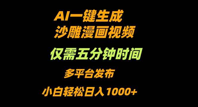AI一键生成沙雕动漫视频,只需5分钟,小白轻松日入1000+|云雀资源分享