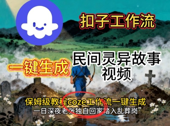 Coze扣子工作流一键生成民间灵异故事视频，保姆级教程搭建教学|云雀资源分享