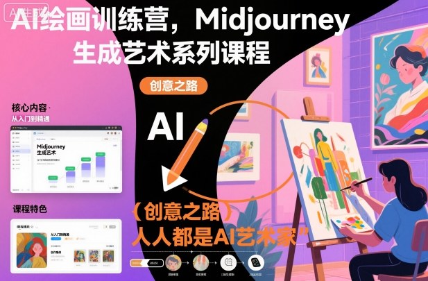 AI绘画训练营，Midjourney生成艺术系列课程，人人都是AI艺术家|云雀资源分享