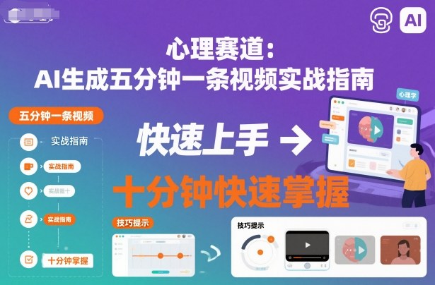 心理赛道:AI生成五分钟一条视频实战指南,十分钟快速掌握|云雀资源分享