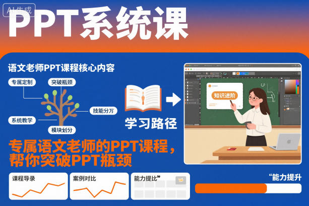 PPT系统课，专属语文老师的PPT课程，帮你突破PPT瓶颈|云雀资源分享
