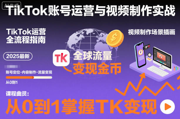 2025最新TikTok账号运营与视频制作实战全流程,从0到1掌握TK变现(含11月最新TK搬运技术)|云雀资源分享