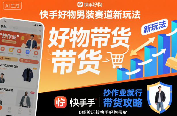 快手好物男装赛道新玩法，抄作业就行，0经验玩转快手好物带货|云雀资源分享