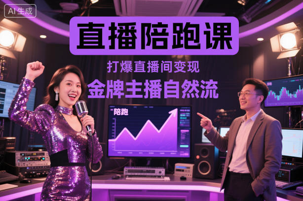 直播陪跑课，金牌主播自然流打爆直播间，复制高变现玩法|云雀资源分享
