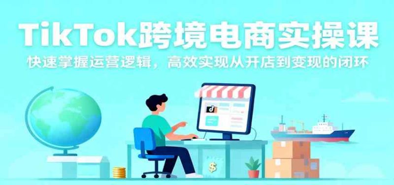 TikTok跨境电商实操课，快速掌握运营逻辑，高效实现从开店到变现的闭环|云雀资源分享