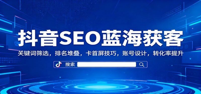 抖音SEO蓝海获客:关键词筛选,排名堆叠,卡首屏技巧,账号设计,转化率提升|云雀资源分享