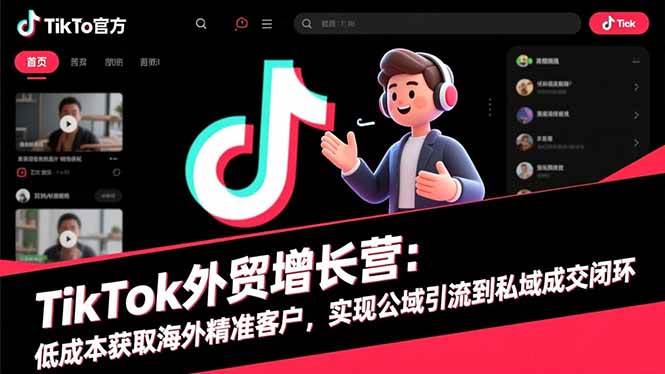 TikTok外贸增长营:低成本获取海外精准客户,实现公域引流到私域成交闭环|云雀资源分享