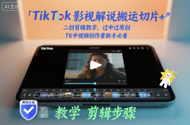 TikTok影视解说搬运切片+二创剪辑教学,过中过原创,TK中视频创作者新手必看|云雀资源分享