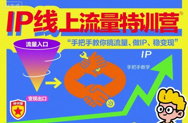 IP线上流量特训营,手把手教你搞流量、做IP、稳变现|云雀资源分享