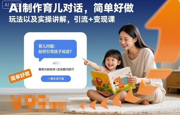 AI制作育儿对话，简单好做，玩法以及实操讲解，引流+变现课|云雀资源分享