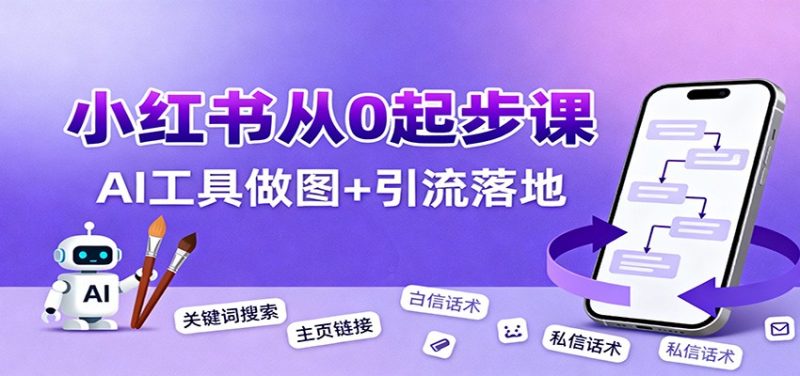 小红书引流从0起步,养号、内容发布、运营、AI工具做图,引流落地|云雀资源分享