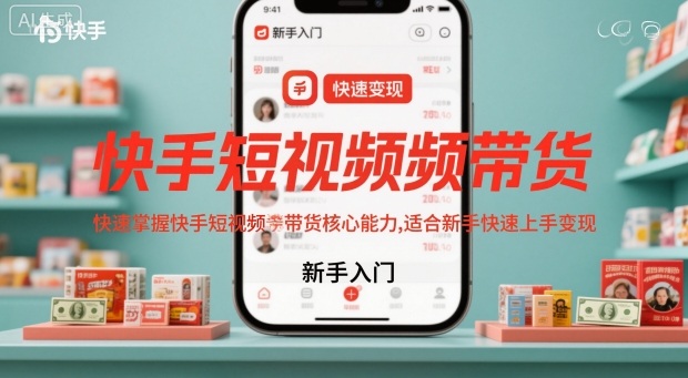 快手短视频带货，快速掌握快手短视频带货核心能力，适合新手快速上手变现|云雀资源分享