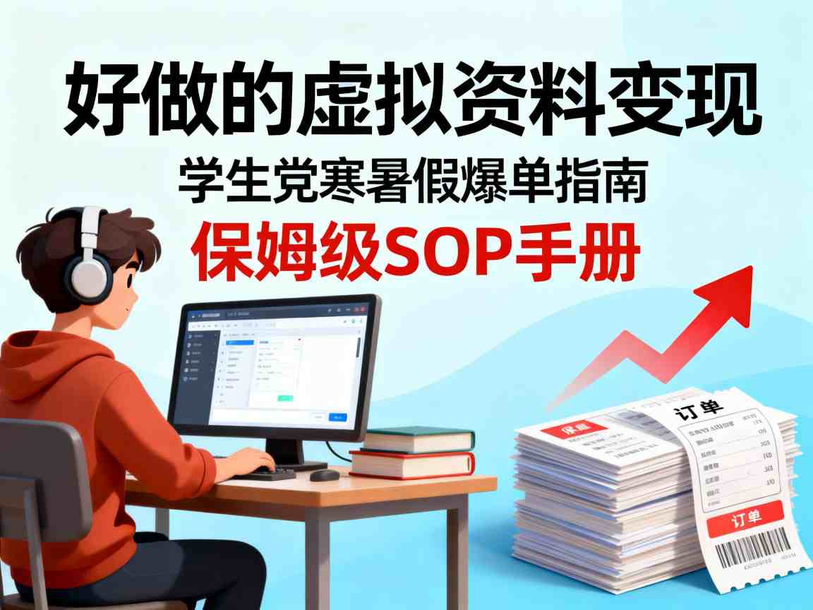好做的虚拟资料变现，针对学生群体，寒暑假销量夸张【保姆级SOP手册】|云雀资源分享