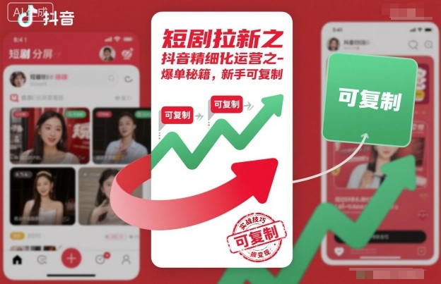 短剧拉新之抖音精细化运营之爆单秘籍，新手可复制|云雀资源分享