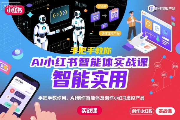 AI小红书智能体实战课,手把手教你用AI制作智能体及创作小红书虚拟产品,提效+内容商业化(更新)|云雀资源分享