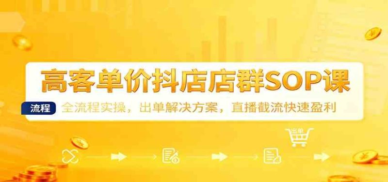 高客单价抖店店群SOP课：全流程实操，出单解决方案，直播截流快速盈利|云雀资源分享