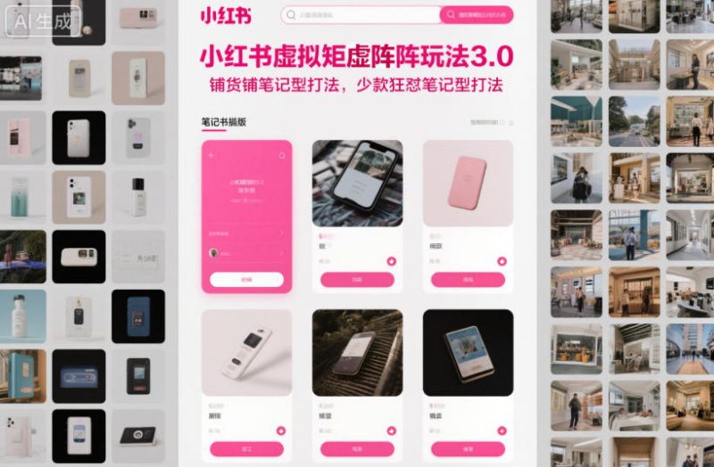 小红书虚拟矩阵玩法3.0,铺货铺笔记型打法,少款狂怼笔记型打法|云雀资源分享