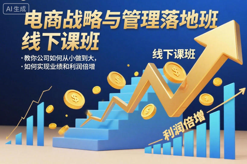 电商战略与管理落地班线下课，教你公司如何从小做到大，如何实现业绩和利润倍增【录音】|云雀资源分享