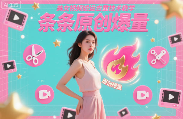 美女视频搬运去重技术教学,条条原创爆量|云雀资源分享