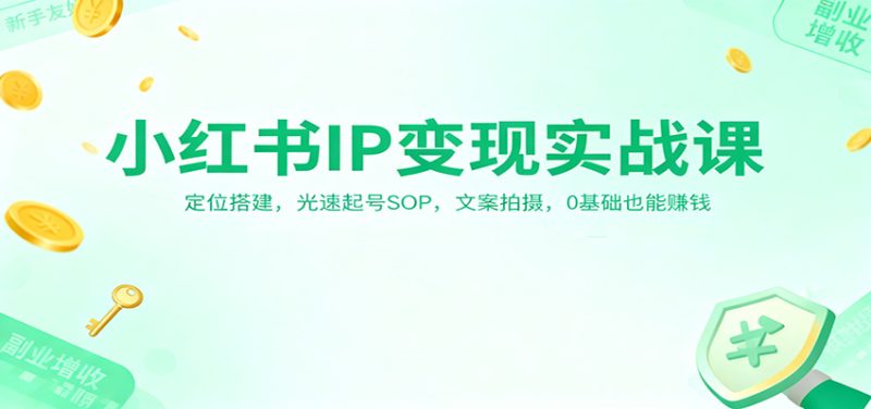 小红书IP变现实战课：定位搭建，光速起号SOP，文案拍摄，0基础也能赚钱|云雀资源分享