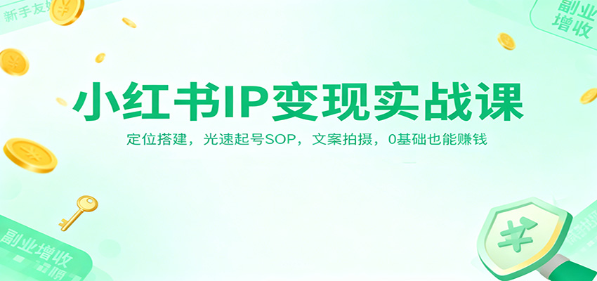 小红书IP变现实战课:定位搭建,光速起号SOP,文案拍摄,0基础也能赚钱|云雀资源分享
