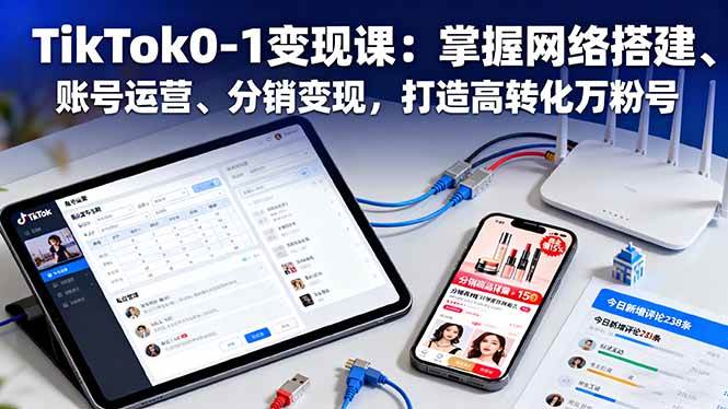 图片[1]-TikTok0-1变现课：掌握网络搭建、账号运营、分销变现，打造高转化万粉号