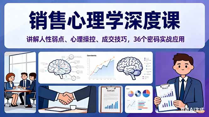 图片[1]-销售心理学深度课，讲解人性弱点、心理操控、成交技巧，36个密码实战应用