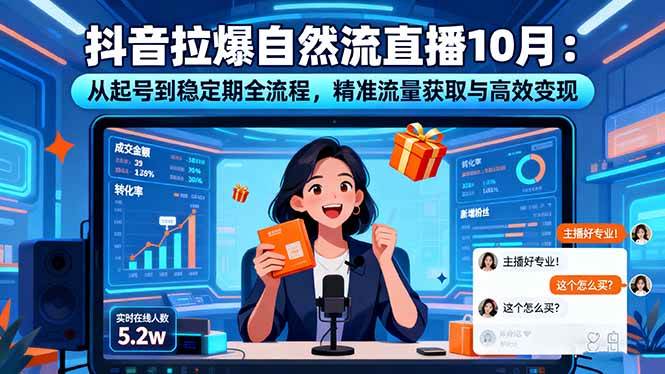 图片[1]-抖音拉爆自然流直播10月：从起号到稳定期全流程，精准流量获取与高效变现