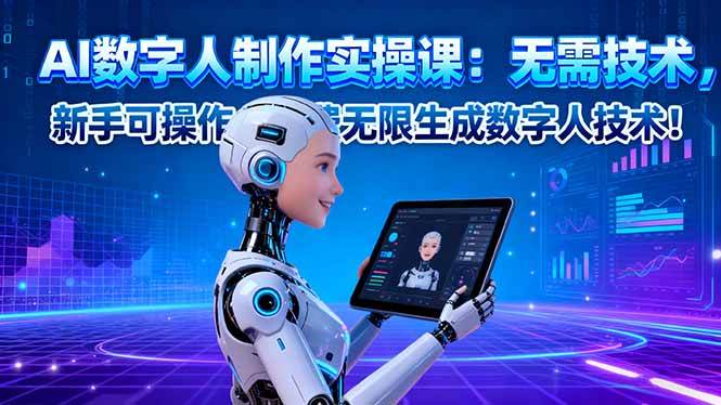 图片[1]-AI数字人制作实操课：无需技术，新手可操作，免费无限生成数字人技术！