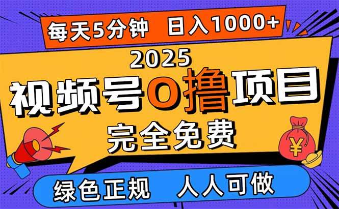 图片[1]-2025视频号0撸项目，5分钟一个号，日入1000+，人人可做