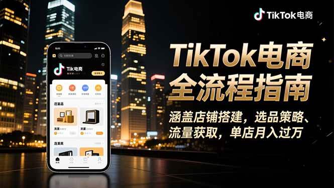 图片[1]-TikTok电商全流程指南，涵盖店铺搭建、选品策略、流量获取，单店月入过万