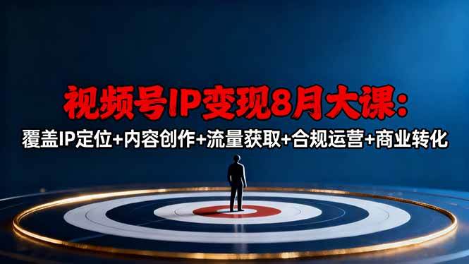 图片[1]-视频号IP变现8月大课，覆盖IP定位+内容创作+流量获取+合规运营+商业转化