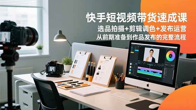 图片[1]-快手短视频带货速成课，选品拍摄+剪辑调色+发布运营，从前期准备到作品发布的完整流程