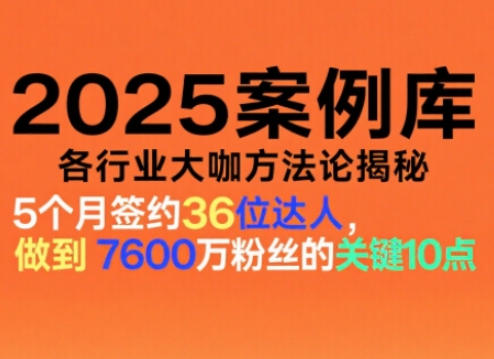 2025案例库，收录各行业大咖的方法论，各行业大咖方法论揭秘|云雀资源分享