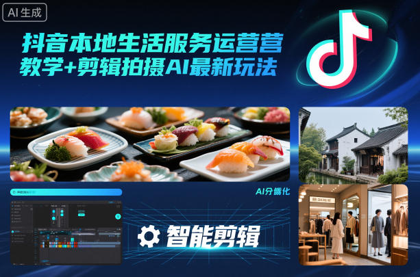 抖音本地生活服务运营教学+剪辑拍摄AI最新玩法|云雀资源分享