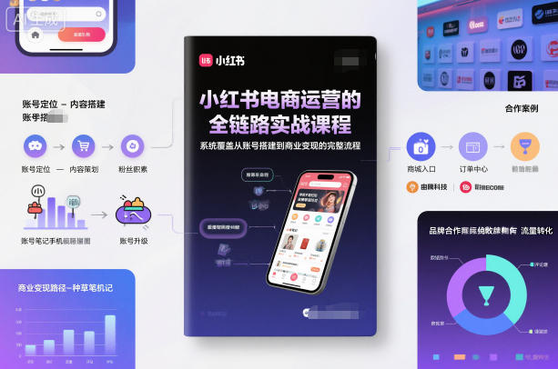 小红书电商运营的全链路实战课程，系统覆盖从账号搭建到商业变现的完整流程|云雀资源分享