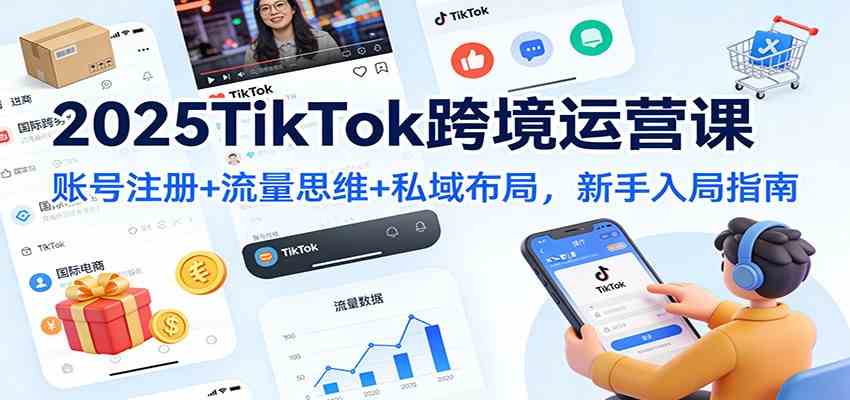 2025TikTok跨境运营课:账号注册+流量思维+私域布局,新手入局指南|云雀资源分享