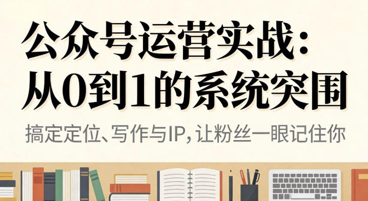 公众号运营实战，从定位到变现的全流程，从0到1的系统突围|云雀资源分享