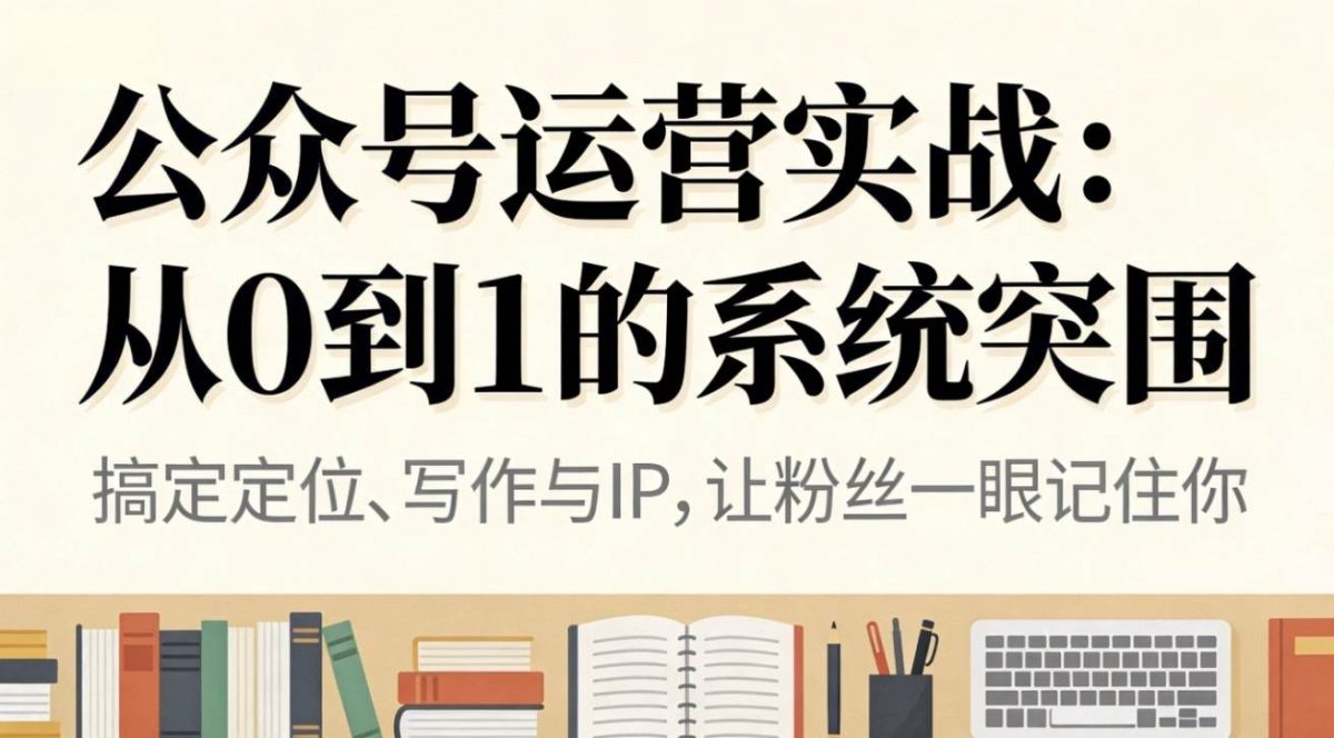 公众号运营实战：从0到1的系统突围|云雀资源分享