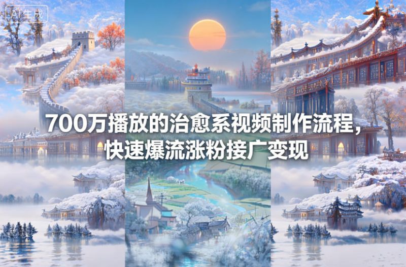 700万播放的治愈系视频制作流程,快速爆流涨粉接广变现|云雀资源分享