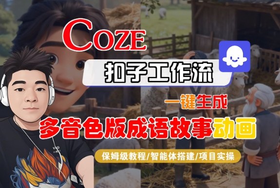 Coze扣子智能体工作流一键生成“多音色版成语故事“动画，全流程保姆级教学|云雀资源分享