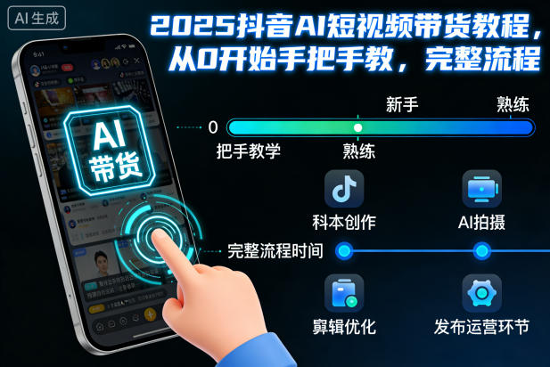 2025抖音AI短视频带货教程,从0开始手把手教,完整流程|云雀资源分享