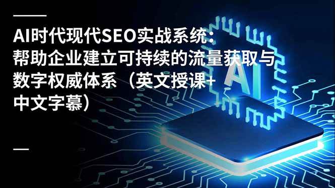 AI时代现代SEO实战系统:帮助企业建立可持续的流量获取与数字权威体系(英文授课+中文字幕)|云雀资源分享