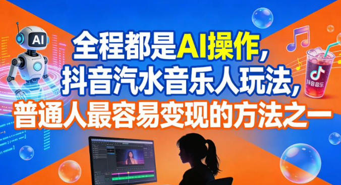 全程都是AI操作,抖音汽水音乐人玩法,普通人最容易变现的方法之一|云雀资源分享